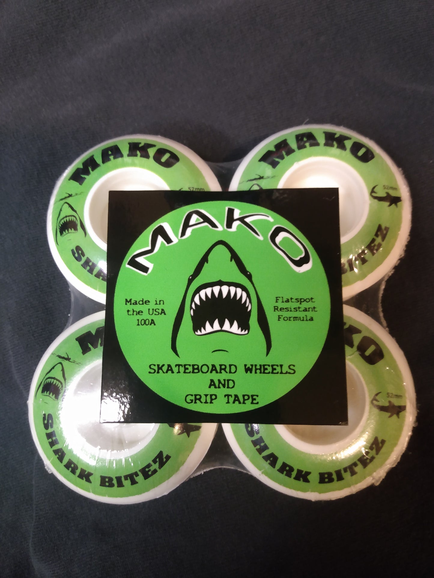 52mm Skateboard Wheels 100a Flat Spot Resistant Mako Shark Bitez